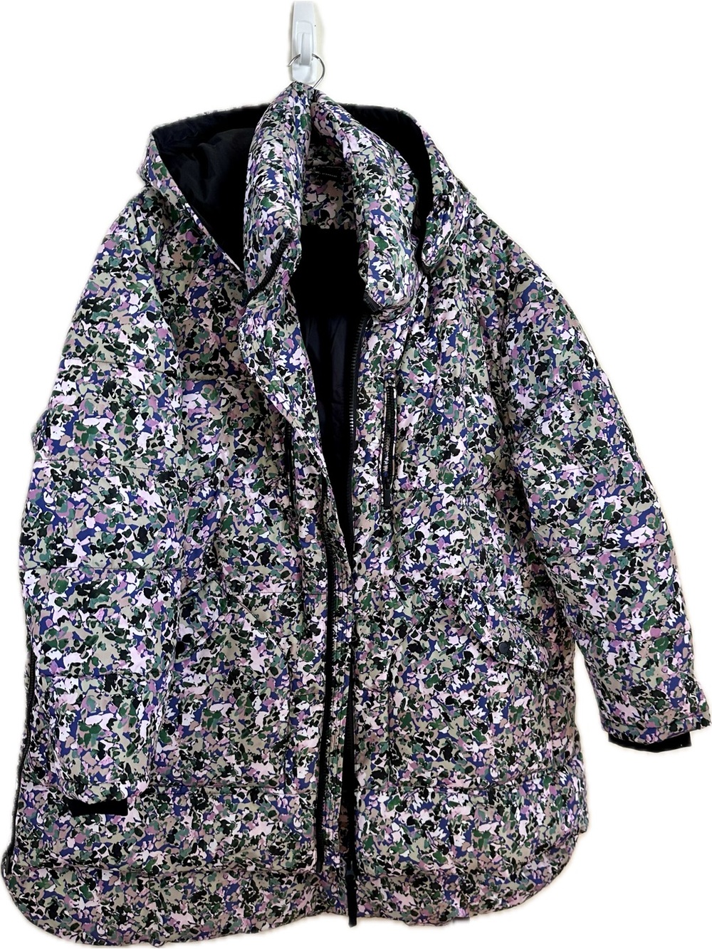 Universal Standard Matterhorn Ditsy Geometric Print Plus Size L Puffer Jacket